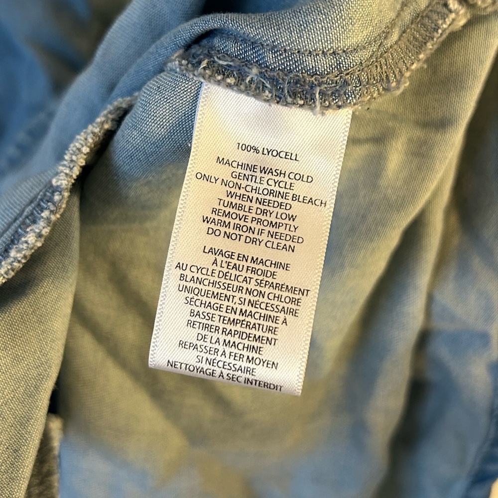 beachlunchlounge Denim Blue Button Down Shirtdress - Picture 3 of 4